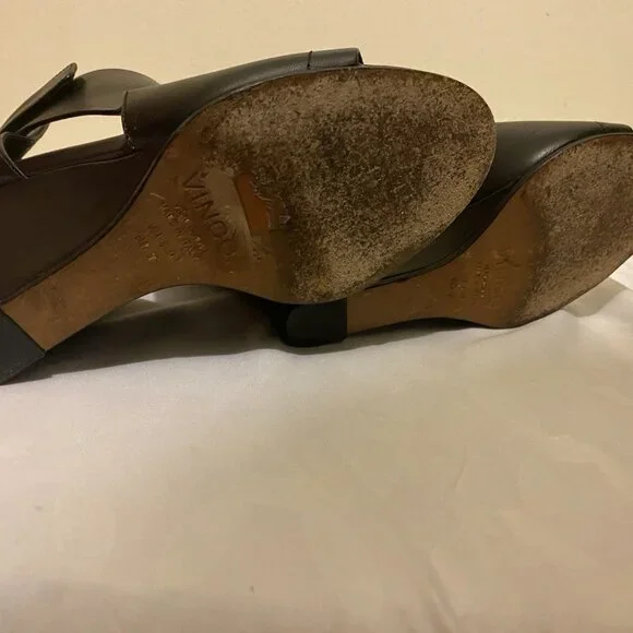 Vince Katia Black Women's Wedge Pump Heels - Picture 8 of 8